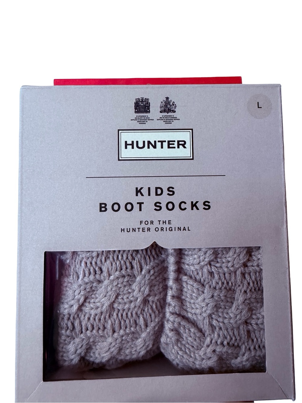 Hunter Kids Cable Knit Boot Socks in Light Gray